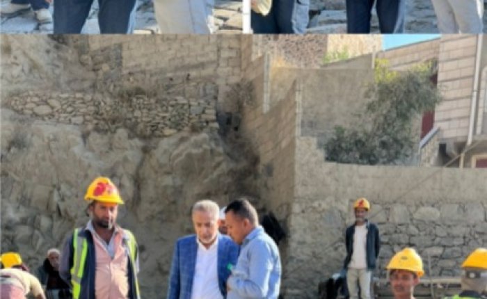 رئيس مجلس إدارة إقليم اليمن يتفقد أعمال صيانة طريق الأعروق- حيفان